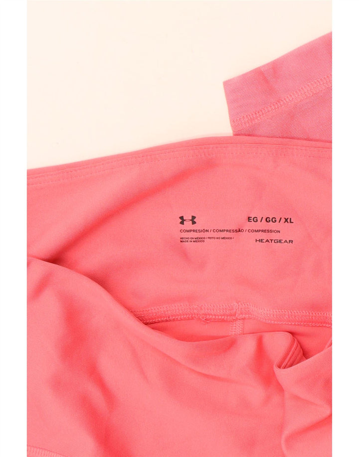 Under Armour Damen Heat Gear Graphic Leggings UK 18 XL Rosa Polyester