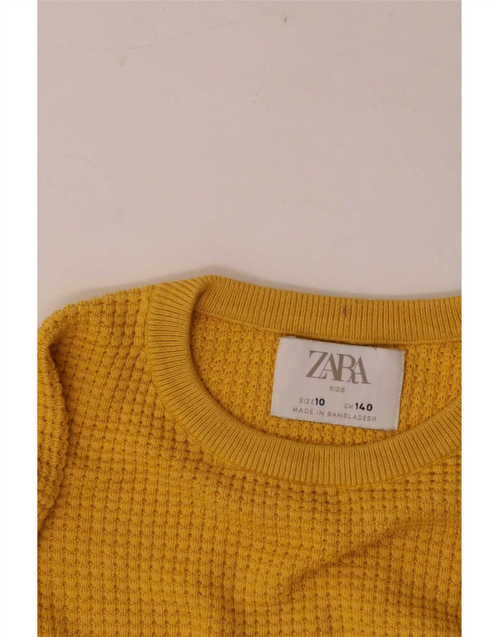 Zara Jungen-Pullover mit Rundhalsausschnitt, 9–10 Jahre, Gelb