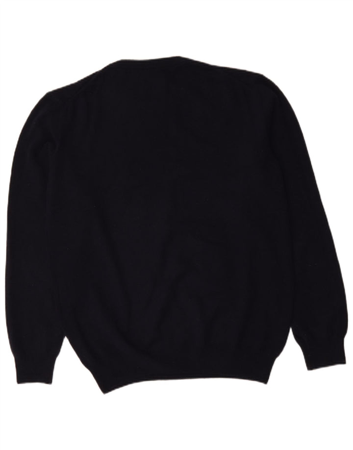 Gant Herren-Pullover mit Rundhalsausschnitt, groß, marineblaue Lammwolle