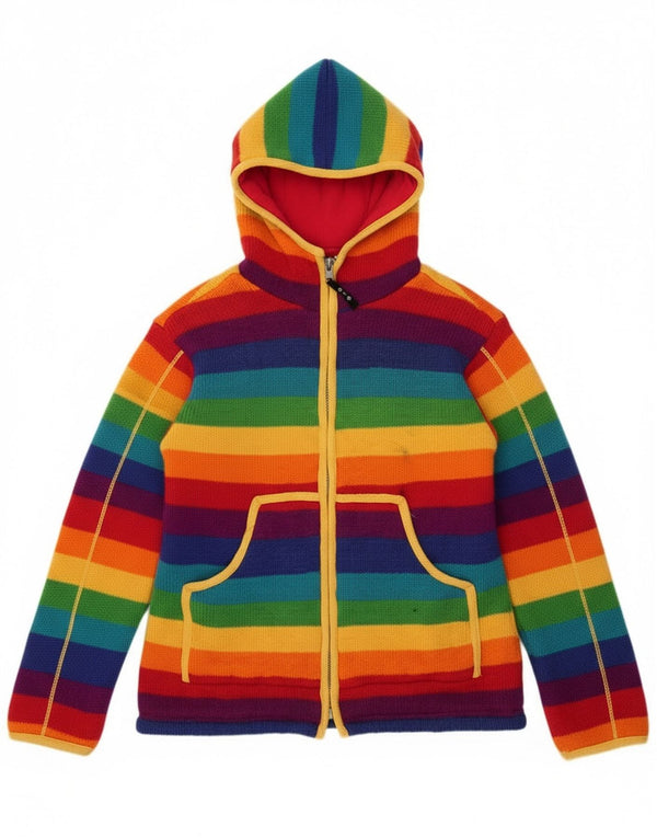 Vintage Damen Cardigan Pullover UK 12 Medium Bunt Bunt