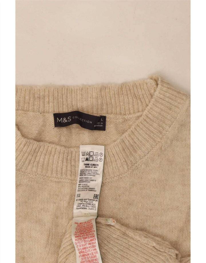 Marks & Spencer Damen Weste Tank Top UK 16 Large Beige Acryl