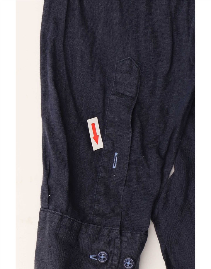 Tommy Hilfiger Herrenhemd Mittelmarineblaues Leinen