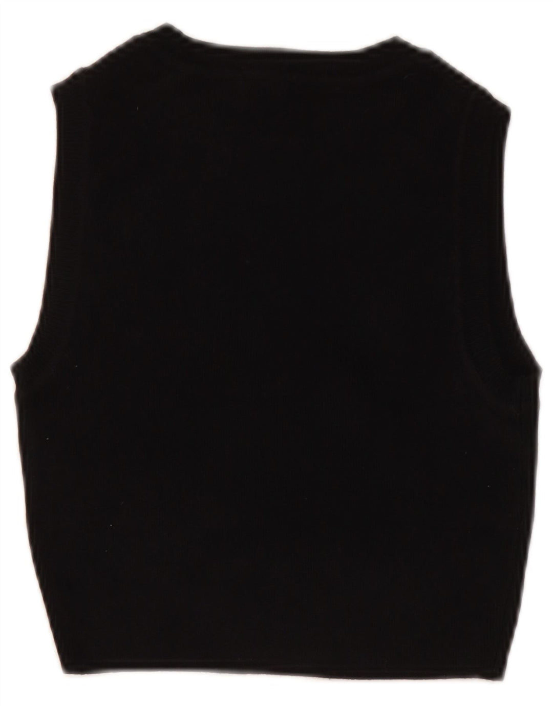 ZARA Damen Crop Vest Tank Top UK 8 Small Schwarz Viskose