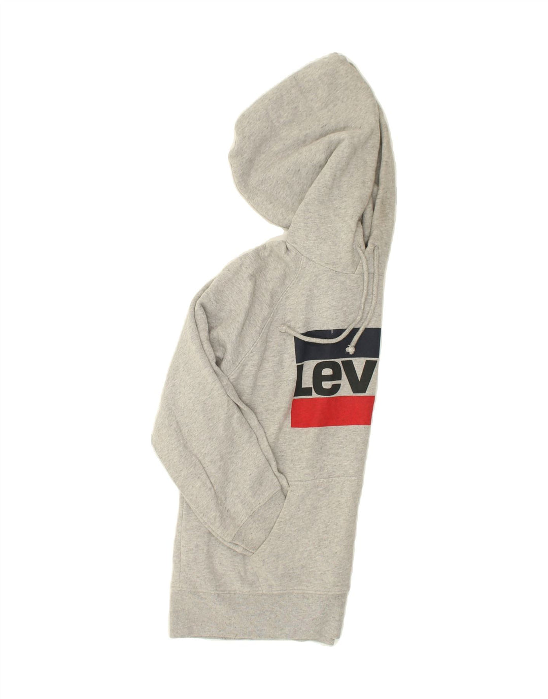 LEVI'S Mens Graphic Hoodie Jumper Small Grey Cotton Vintage Levi's and Second-Hand Levi's from Messina Hembry 