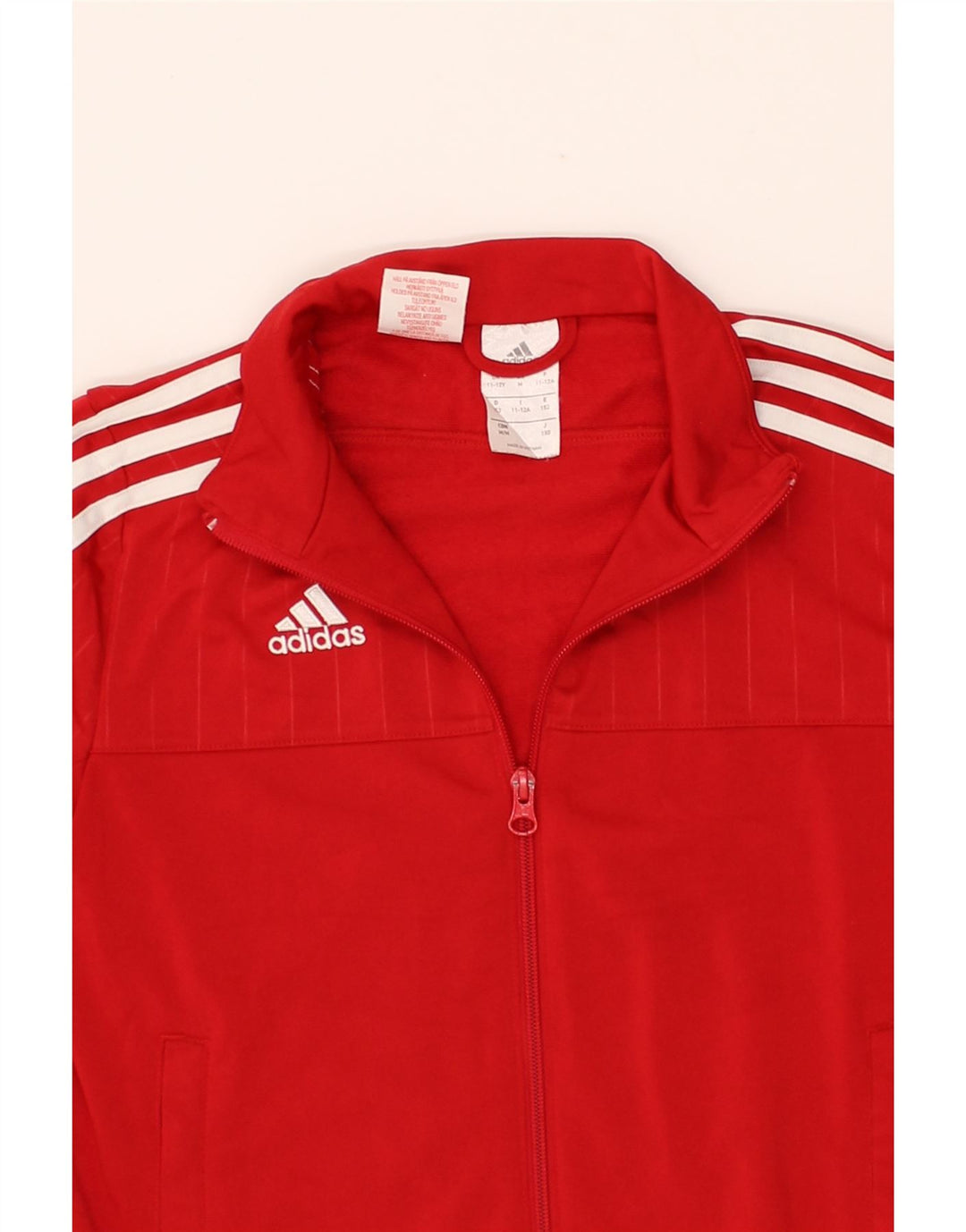 ADIDAS Boys Tracksuit Top Jacket 11-12 Years Red Colourblock Polyester Vintage Adidas and Second-Hand Adidas from Messina Hembry 