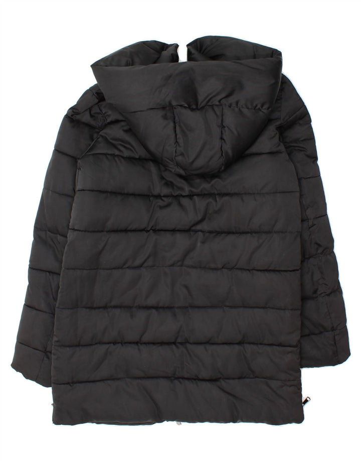 KOOKAI Womens Hooded Padded Jacket EU 38 Medium Black Polyester Vintage Kookai and Second-Hand Kookai from Messina Hembry 