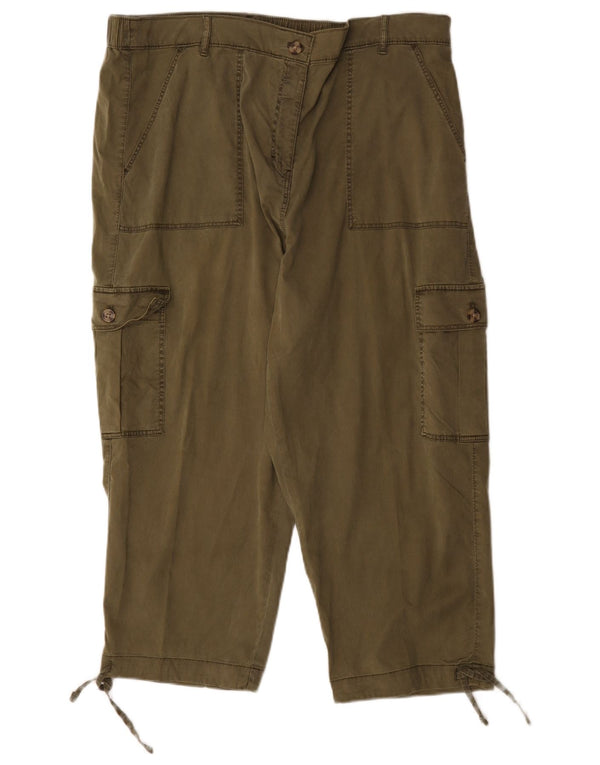 Marks & Spencer Damen-Caprihose mit hoher Taille, UK 20, 2XL, W40, L23, Khaki