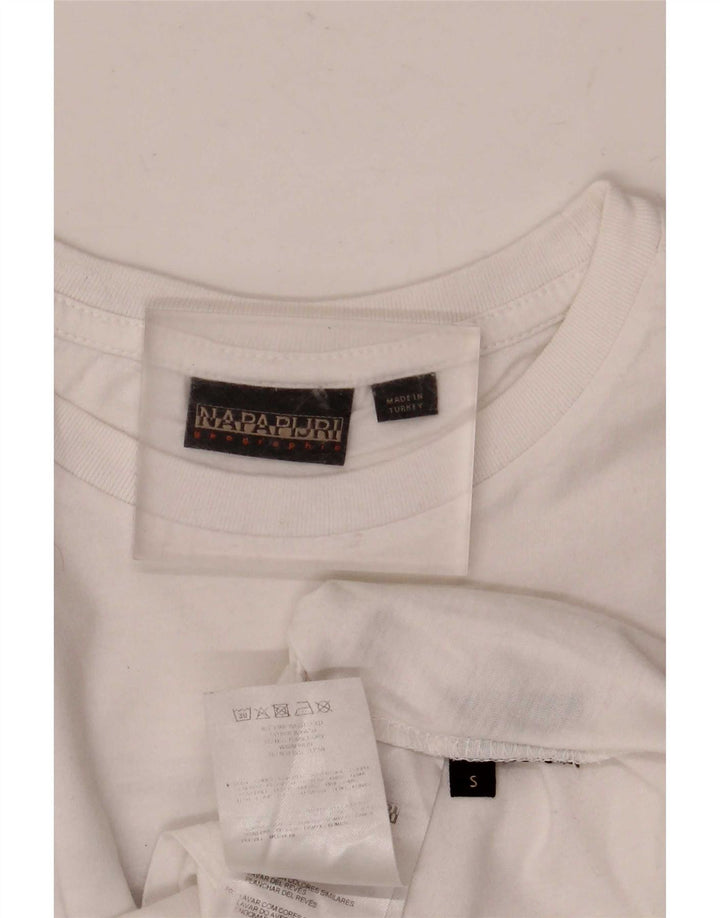Napapijri Herren-T-Shirt mit Grafik, Größe S, weiße Baumwolle