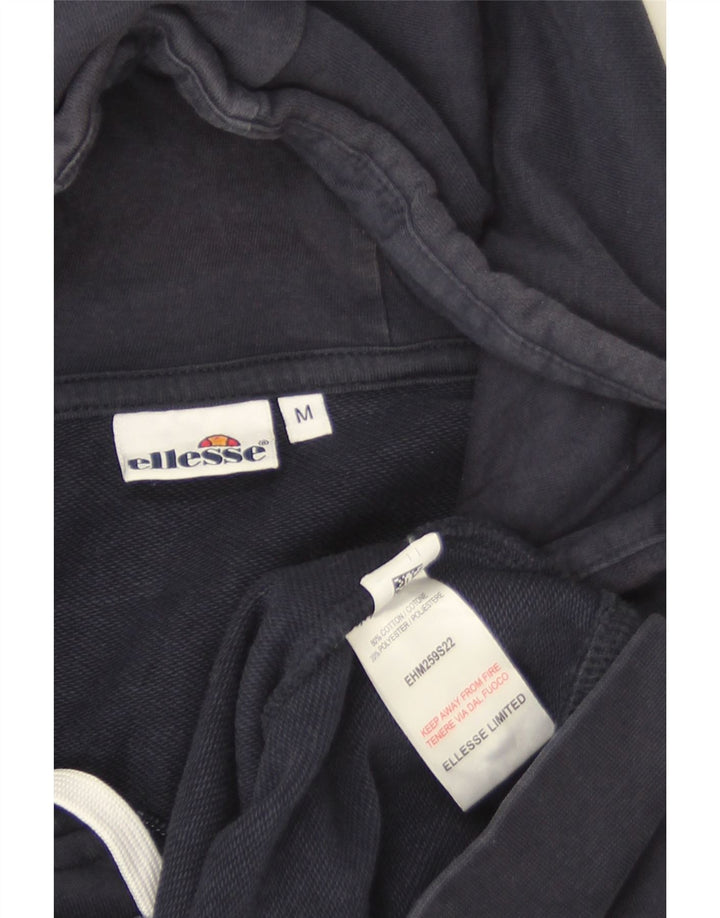 Ellesse Herren-Kapuzenpullover mit Reißverschluss, mittlere marineblaue gestreifte Baumwolle