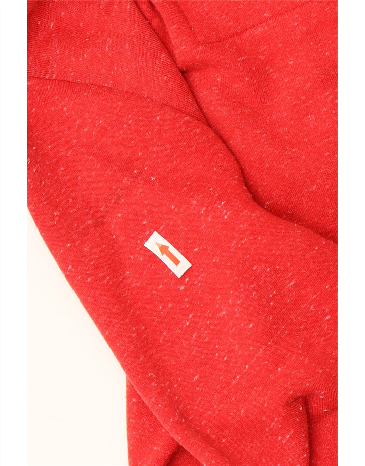 SUPERDRY Herren-Kapuzenpullover mit Reißverschluss, klein, rot geflecktes Polyester