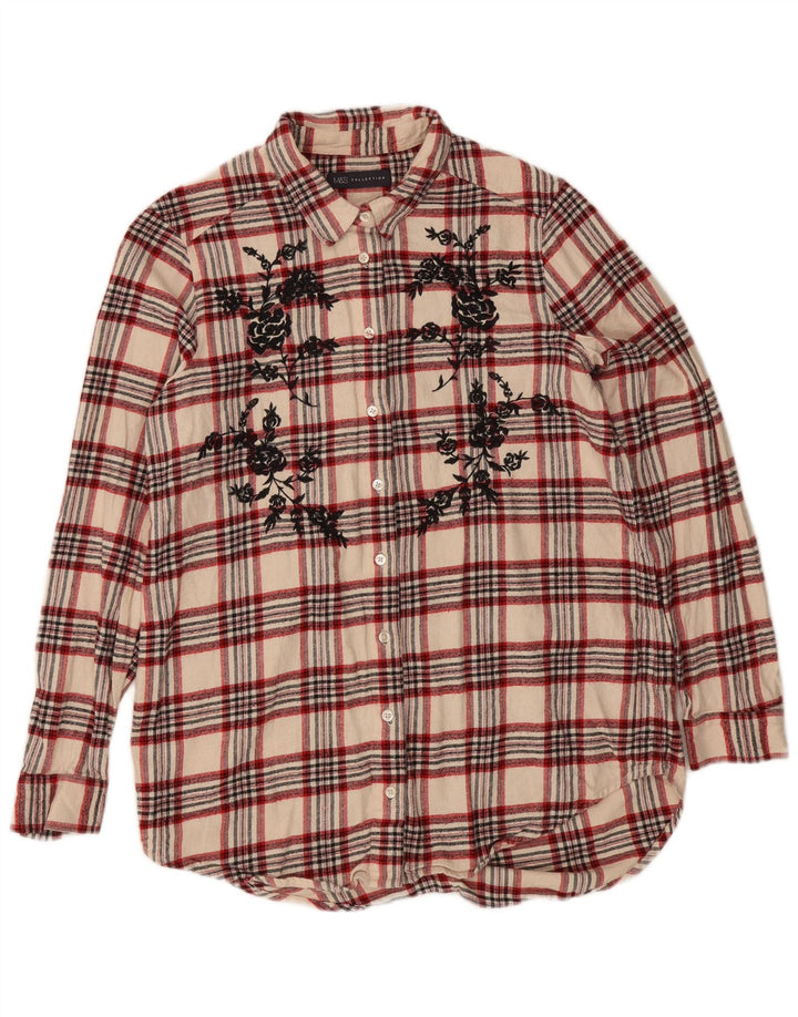 Marks & Spencer Damen-Flanellhemd in Übergröße, Gr. 10, klein, beige kariert