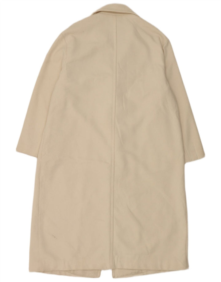 Zara Damen Mantel UK 16 Large Weiß Polyester