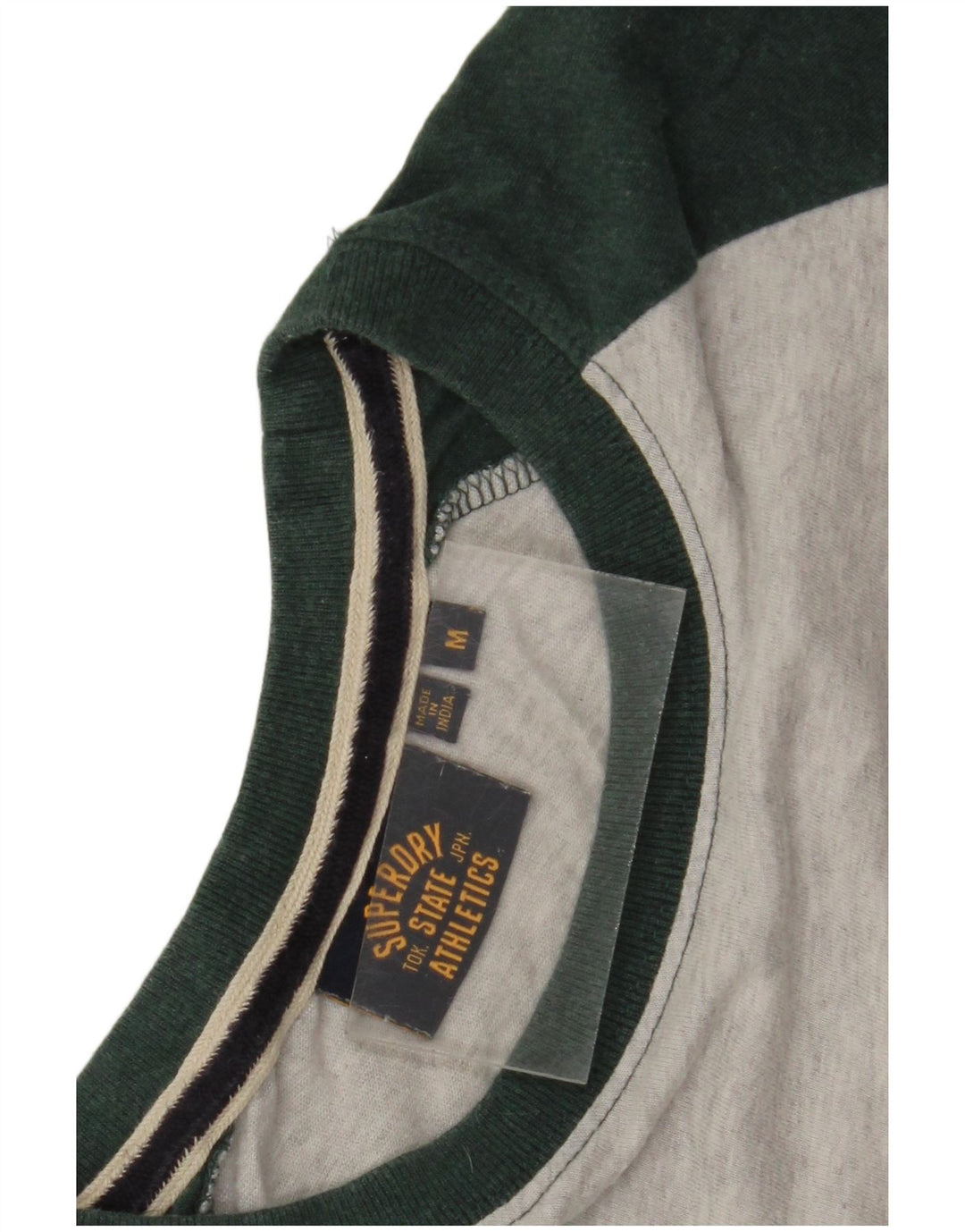 Superdry Herren-Oberteil aus langärmliger, mittelgrauer Colourblock-Baumwolle