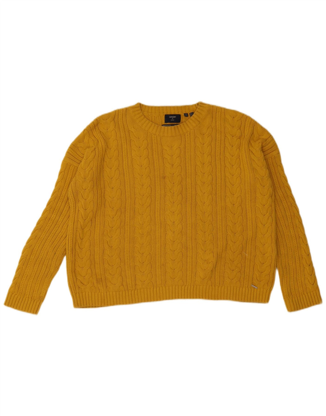 Superdry Damen-Pullover, übergroß, Rundhalsausschnitt, Gr. 10, Gelb