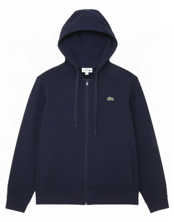 Lacoste Herren-Kapuzenpullover mit Reißverschluss, Größe 4, mittelmarineblaue Baumwolle