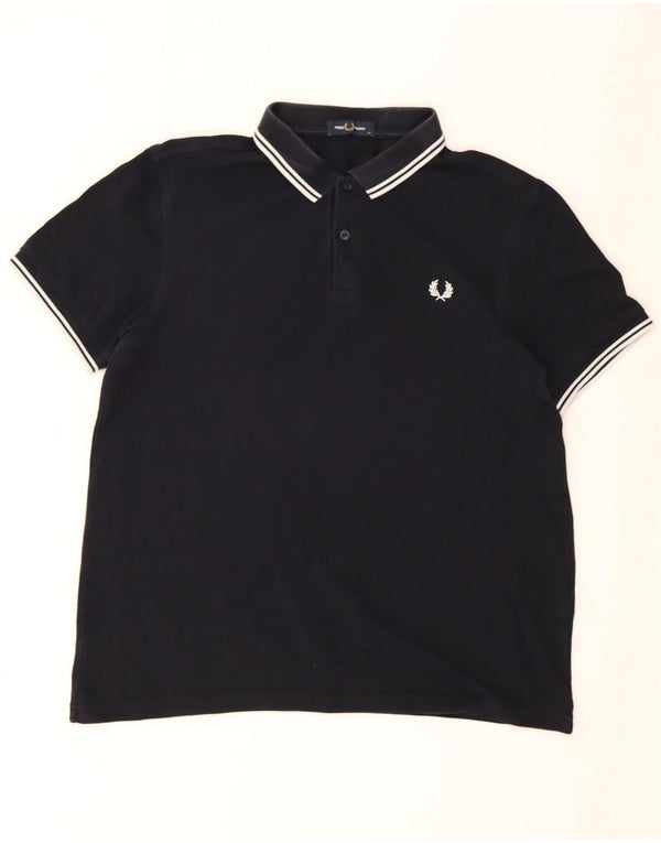 Fred Perry Herren Poloshirt XL Marineblau Baumwolle