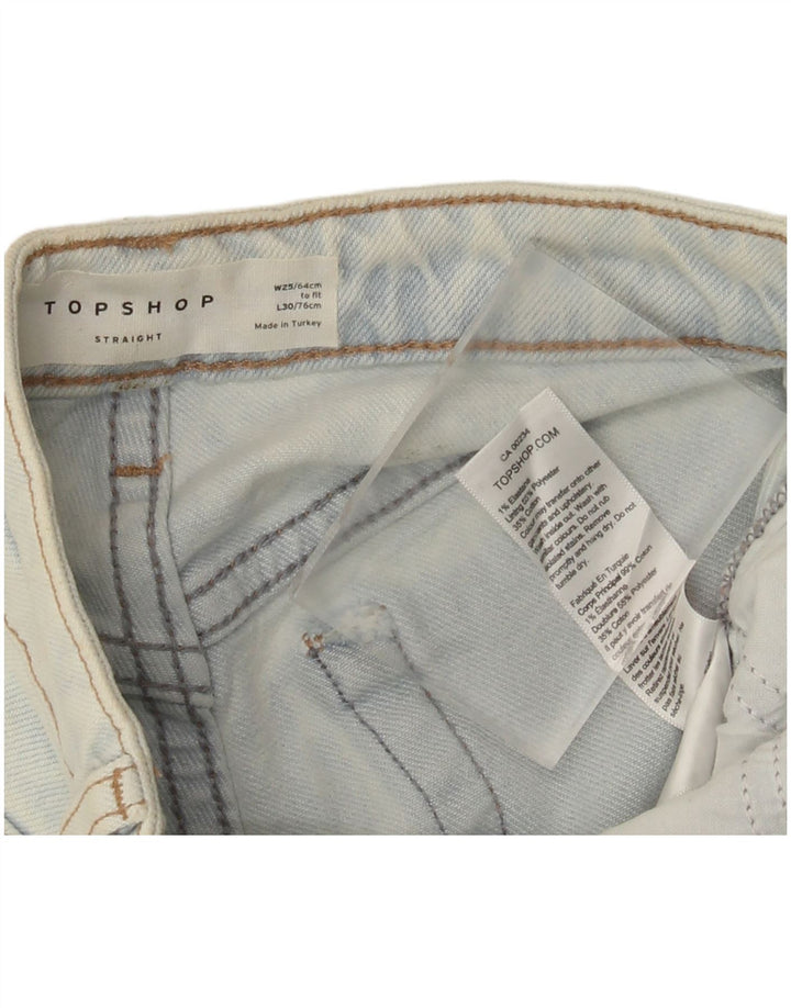Topshop Damen Straight Jeans W25 L25 Blaue Baumwolle