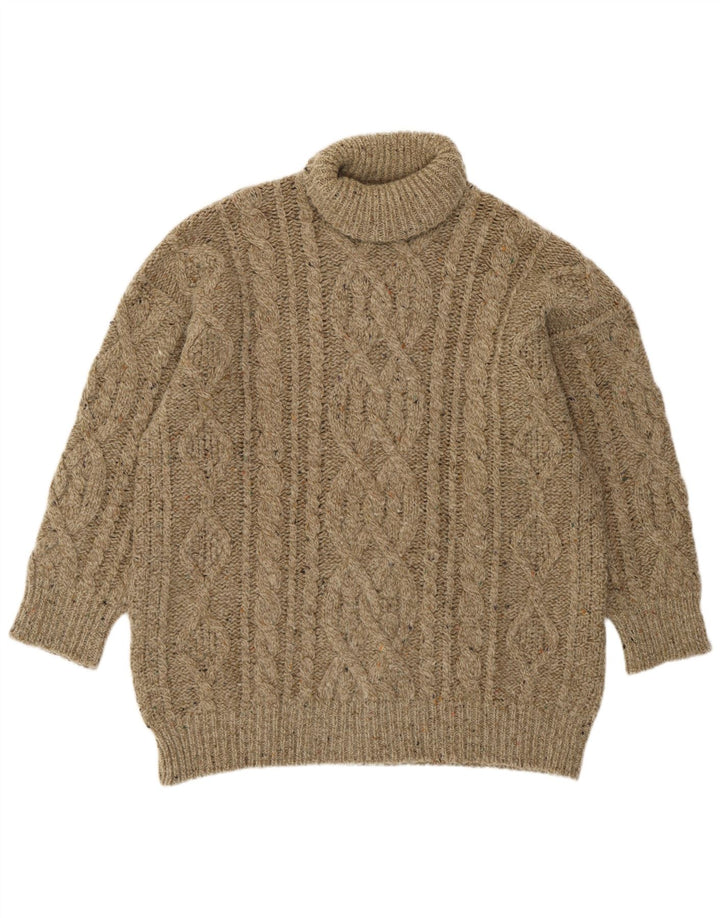Blues Club Rollkragenpullover für Herren, groß, beige Wolle