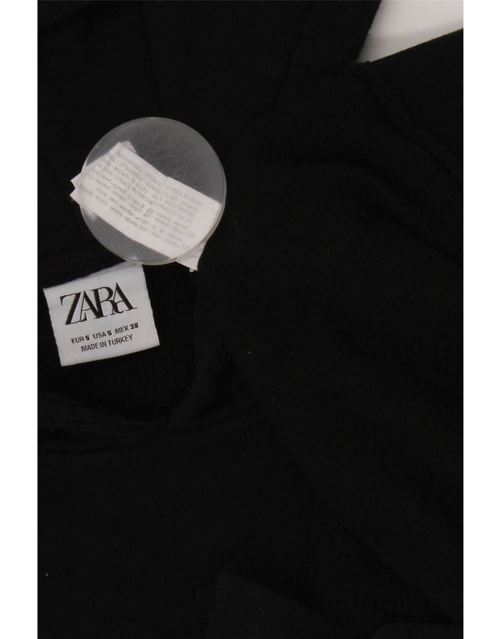 Zara Herren Kapuzenpullover, Größe S, schwarze Baumwolle