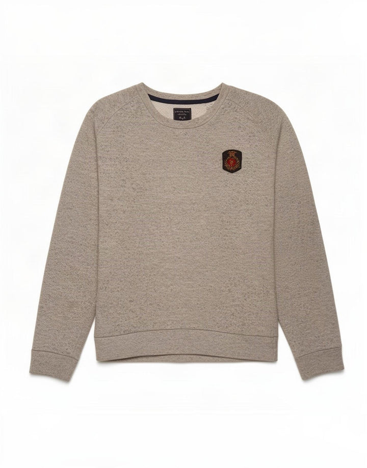 Zara Herren-Sweatshirt-Pullover, großes grau geflecktes Polyester