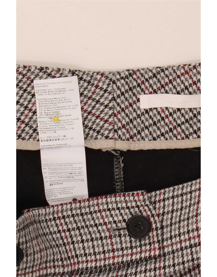 Hugo Boss Damen Anzughose UK 12 Medium W32 L27 Grau Hahnentritt