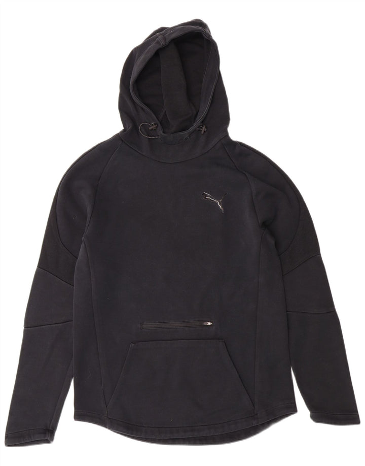 PUMA Mens Hoodie Jumper Small Navy Blue Cotton