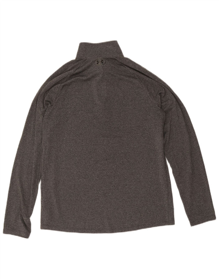 Under Armour Herren-Oberteil mit Reißverschluss, langärmlig, mittelgraues Polyester