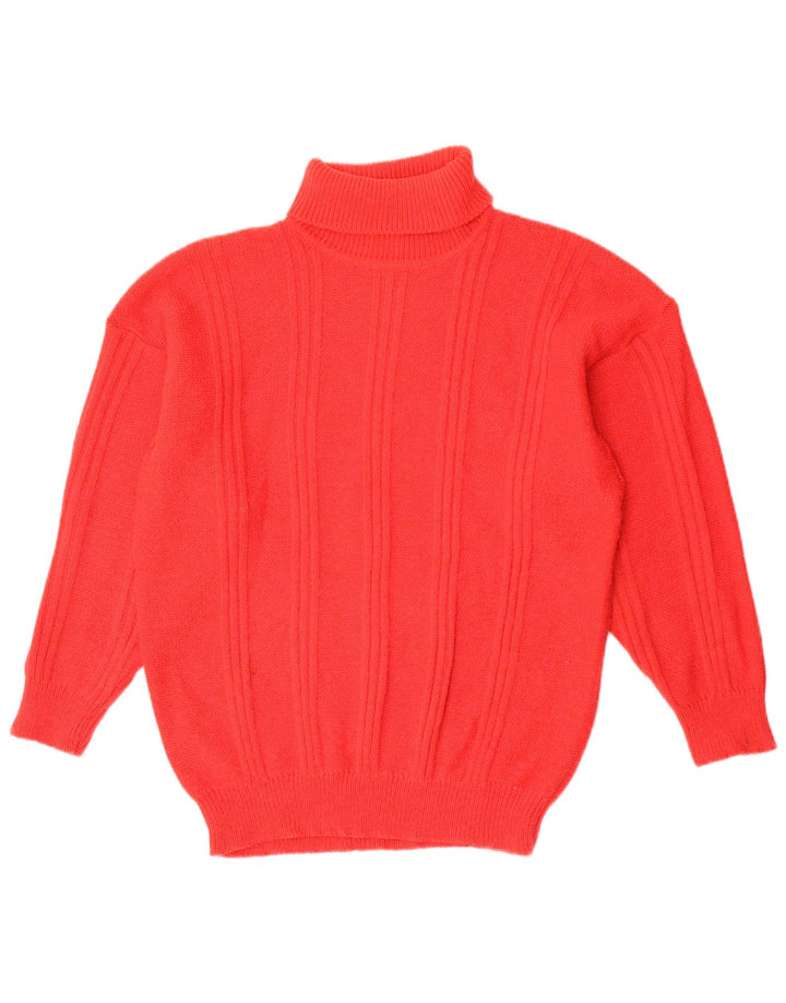 Vintage Herren Rollkragenpullover XL Rot Acryl