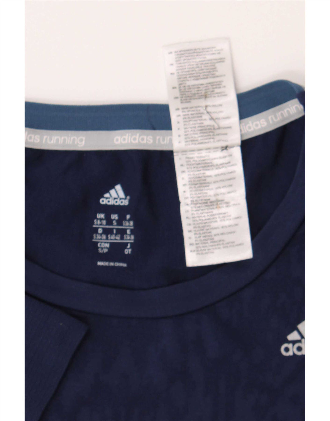 Adidas Damen Running Abstract Pattern T-Shirt Top UK 8/10 Small Marineblau