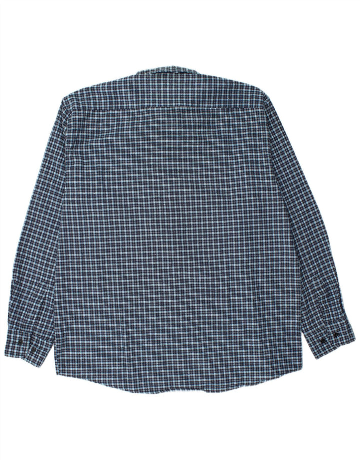 Vintage Herren Flanellhemd Größe 45 XL Blau kariert