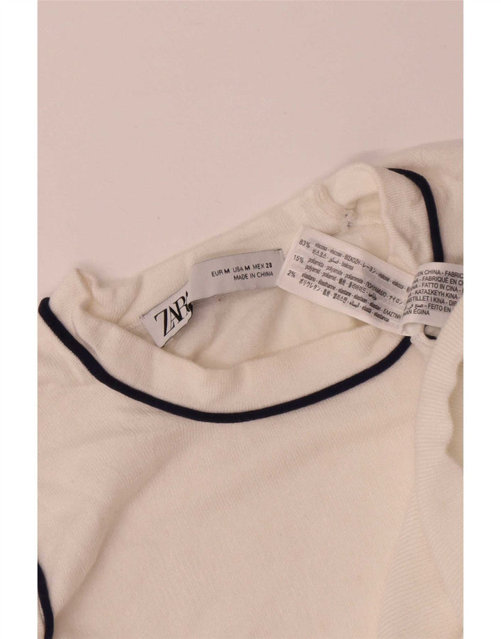 Zara Damen Weste Tank Top UK 12 Mittelweiße Viskose