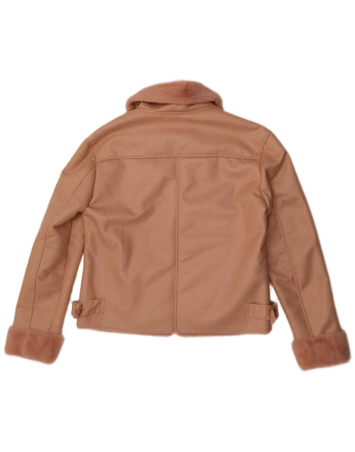 Guess Sherpa-Jacke aus Kunstleder für Damen, UK 12, Mittelrosa, Polyester