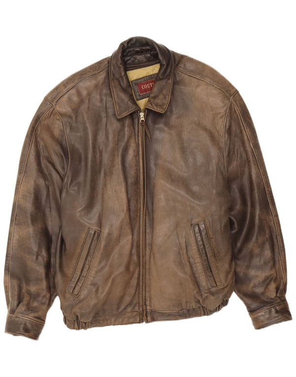 Herren Couture Lederjacke UK 42 XL Braunes Leder