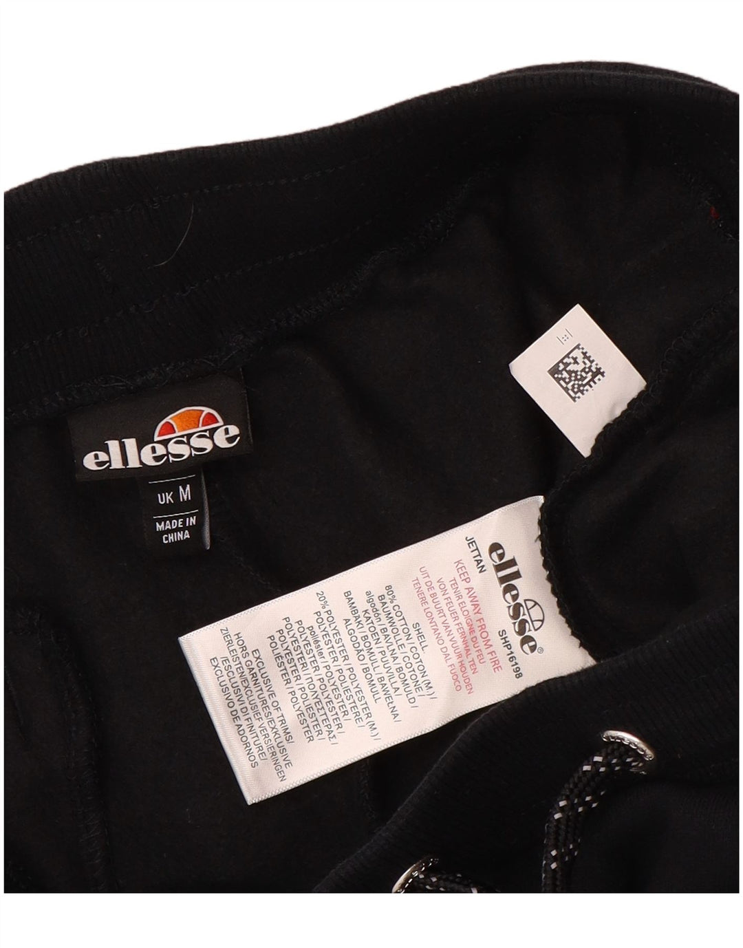 Ellesse Herren-Trainingsanzughose mit Grafik, mittelschwarz, Baumwolle