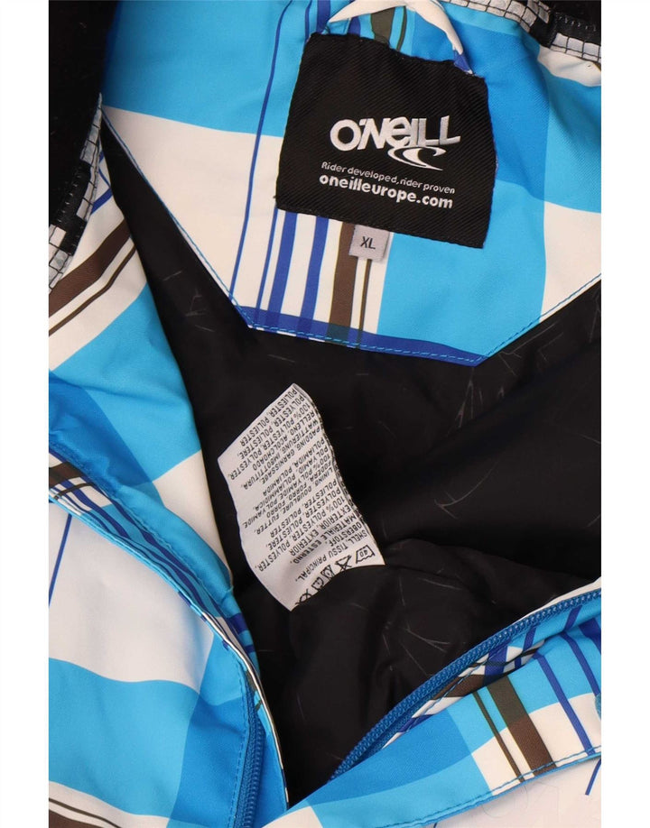 O'Neill Herren-Skijacke XL, blau kariertes Polyester