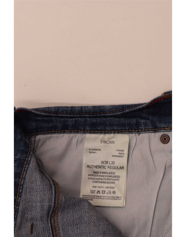 Wrangler Herren Authentic Regular Straight Jeans W38 L30 Blaue Baumwolle