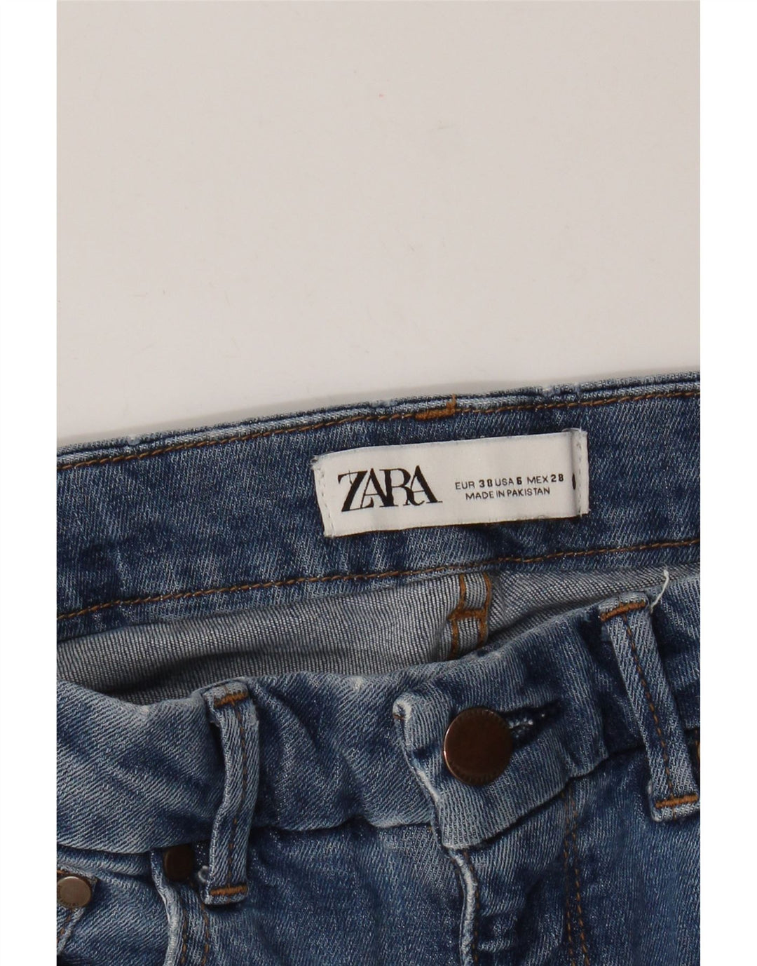 Zara Damen Schlagjeans EU 38 Small W28 L27 Blau