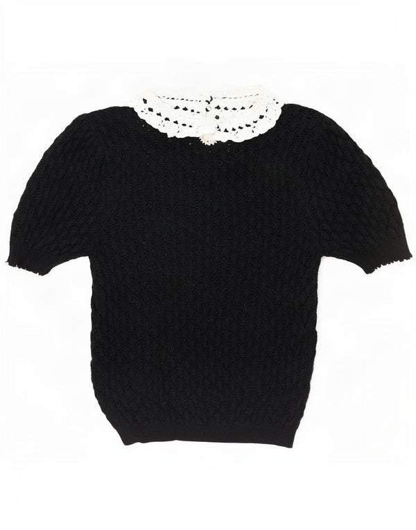 Kurzärmliger Damen-Pullover mit U-Boot-Ausschnitt von Zara, Gr. 14, mittleres Marineblau