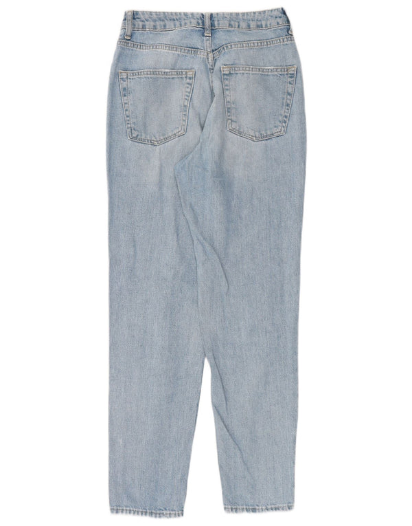 Topshop Damen Mom-Jeans mit hohem Bund, W26, L32, Blau, Baumwolle