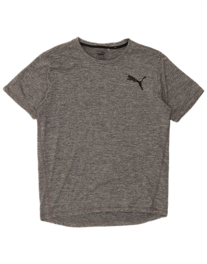 Puma Herren T-Shirt Top Small Grau geflecktes Polyester