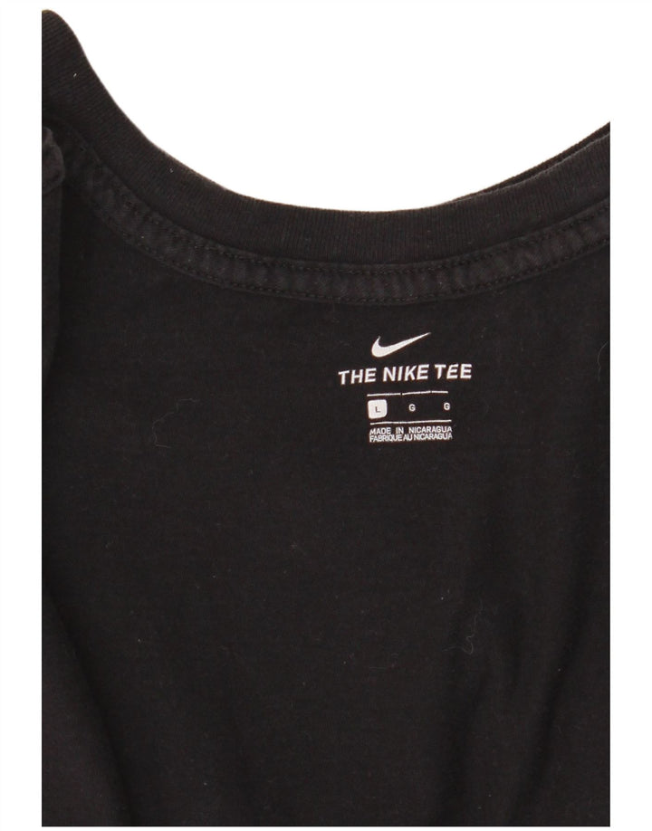 Nike Damen Graphic T-Shirt Top UK 14 Large Schwarz