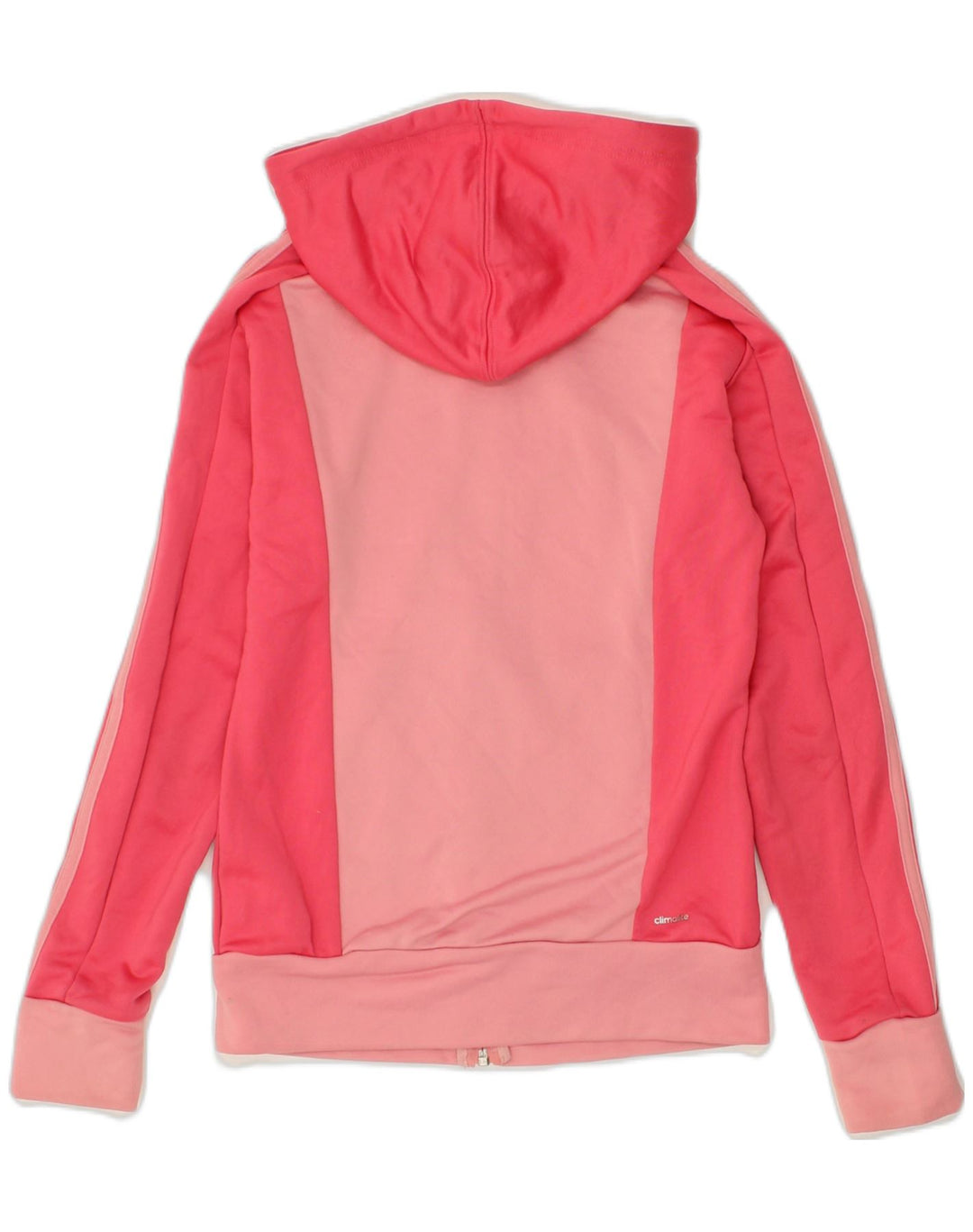ADIDAS Womens Zip Hoodie Sweater UK 2 2XS Pink Colourblock Polyester | Vintage Adidas | Thrift | Second-Hand Adidas | Used Clothing | Messina Hembry 