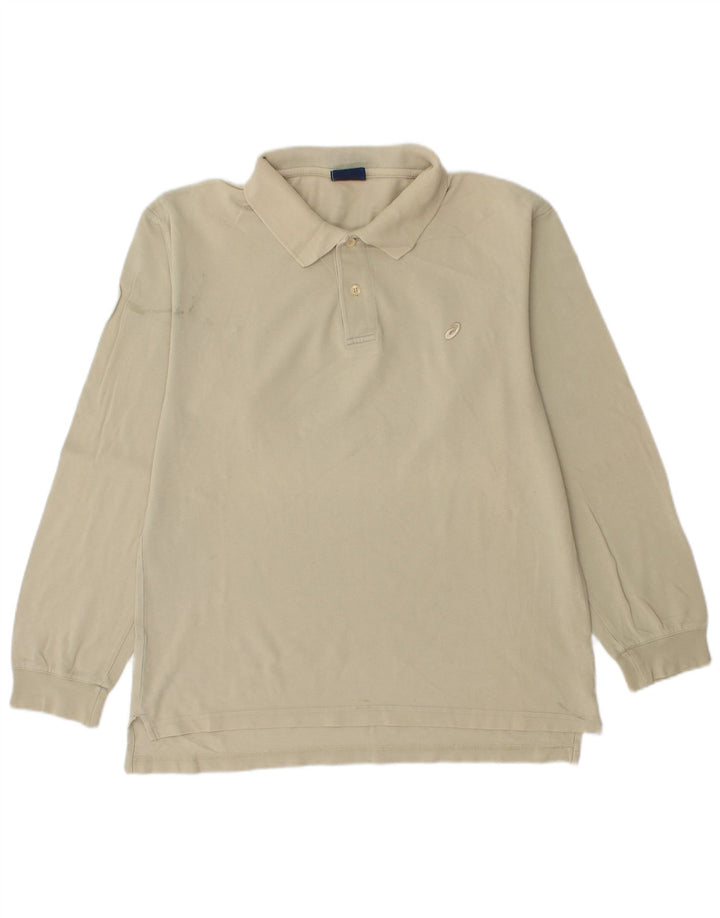 Asics Herren Langarm-Poloshirt Small Beige