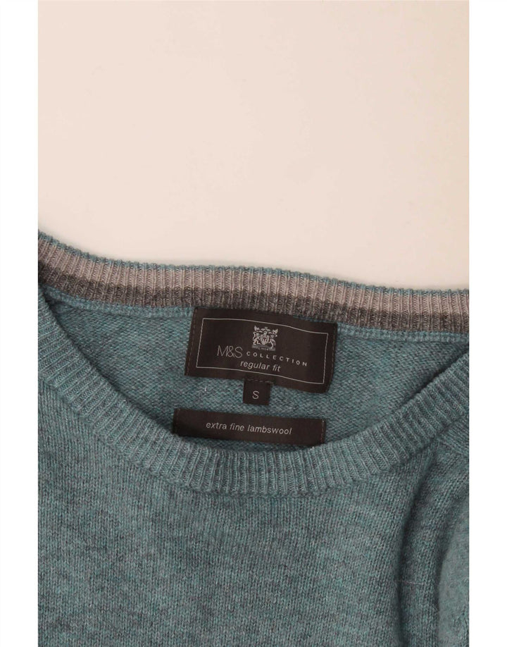 Marks & Spencer Herren-Pullover, reguläre Passform, U-Boot-Ausschnitt, Größe S, Blau