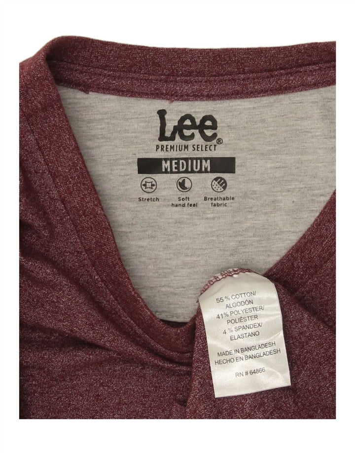 LEE Mens Top Long Sleeve Medium Burgundy Cotton Vintage Lee and Second-Hand Lee from Messina Hembry 