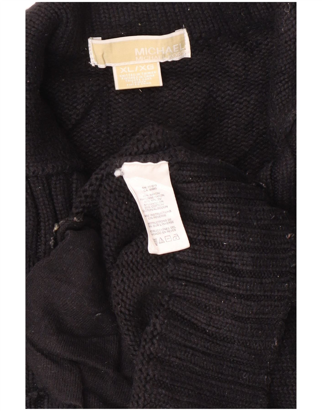 Michael Kors Mädchen-Cardigan-Pullover, 12–13 Jahre, XL, schwarzer Rayon