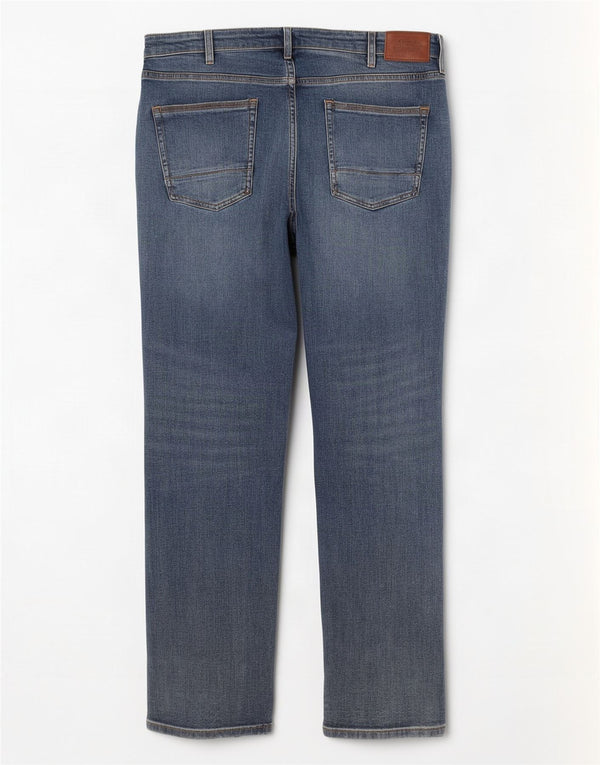 Marks & Spencer Herren Straight Jeans W36 L29 Blaue Baumwolle