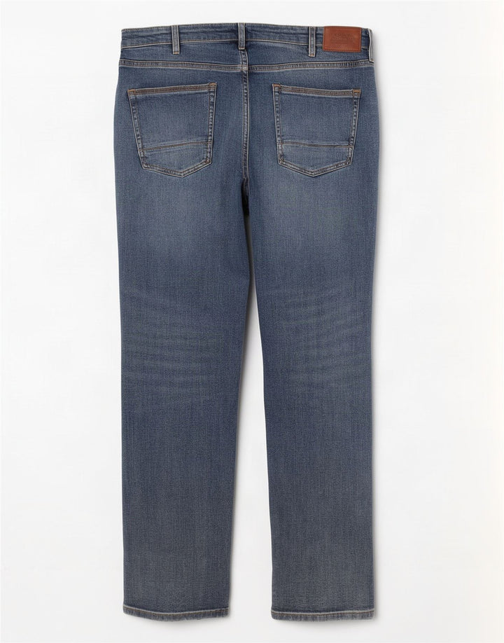 Marks & Spencer Herren Straight Jeans W36 L29 Blaue Baumwolle