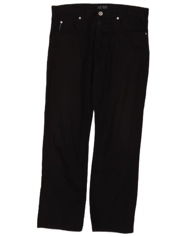 Armani Herren gerade Freizeithose W32 L28 Schwarz