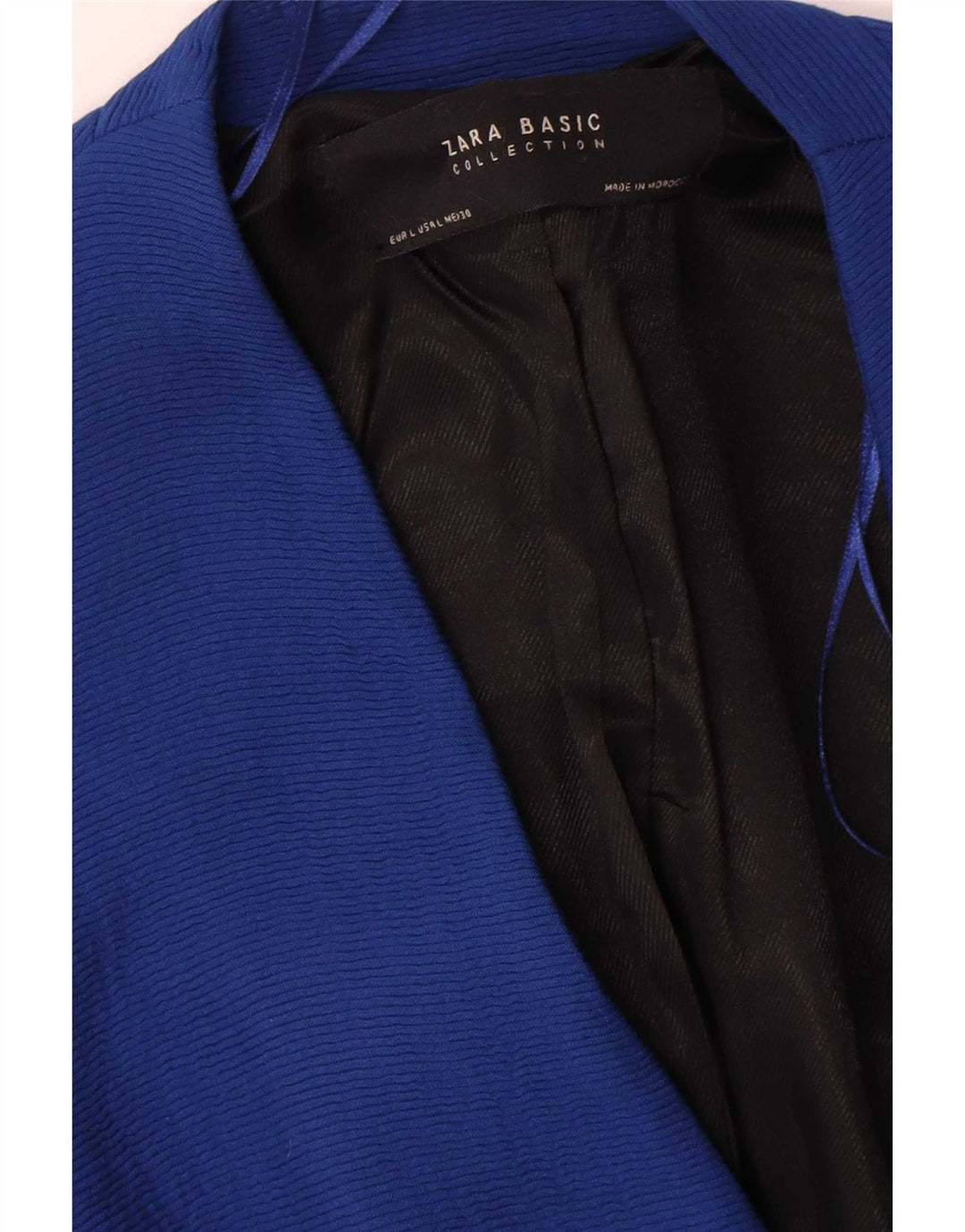 Zara Damen 1-Knopf-Blazerjacke UK 16 Große blaue Viskose